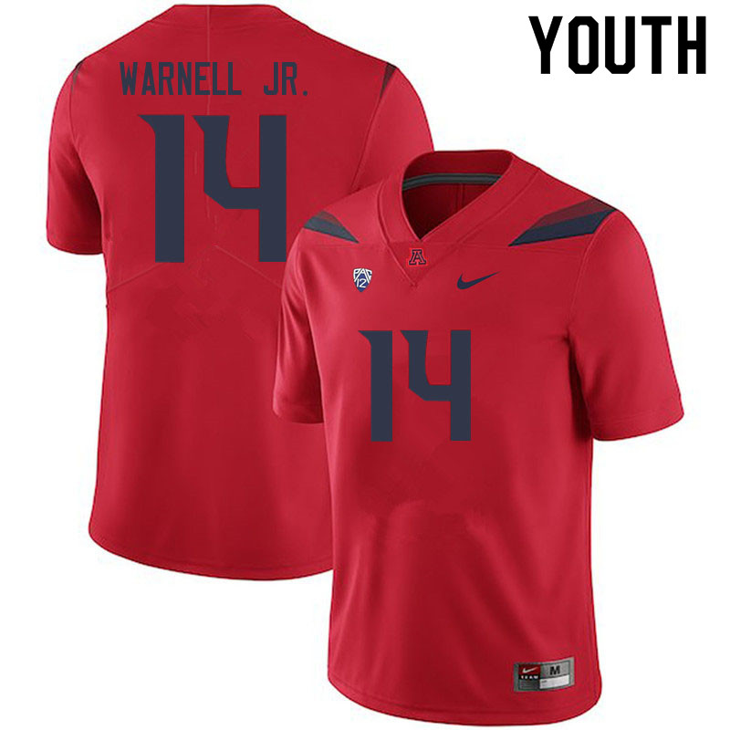 Youth #14 DJ Warnell Jr. Arizona Wildcats College Football Jerseys Sale-Red